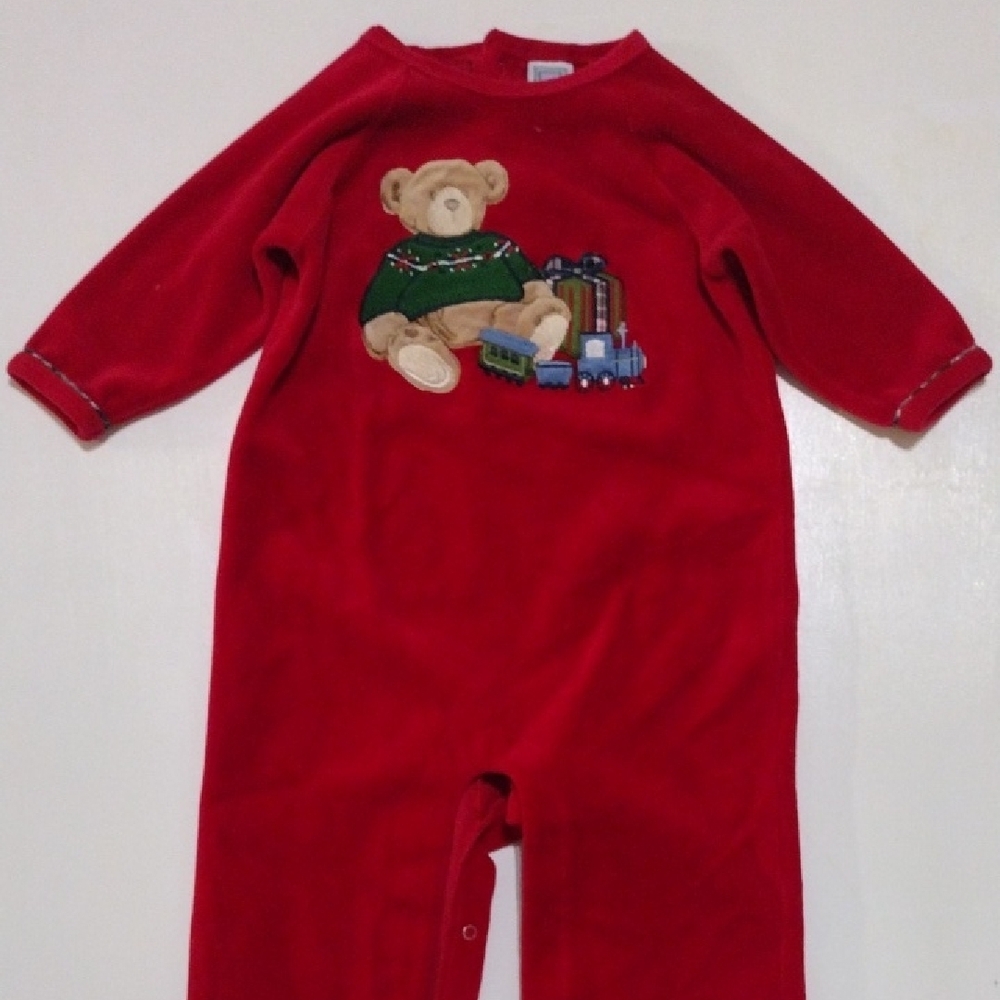 Red Teddy Bear Baby Onesie